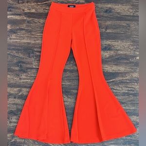 NEW W/O TAGS, SZ SMALL Red Flare Pants